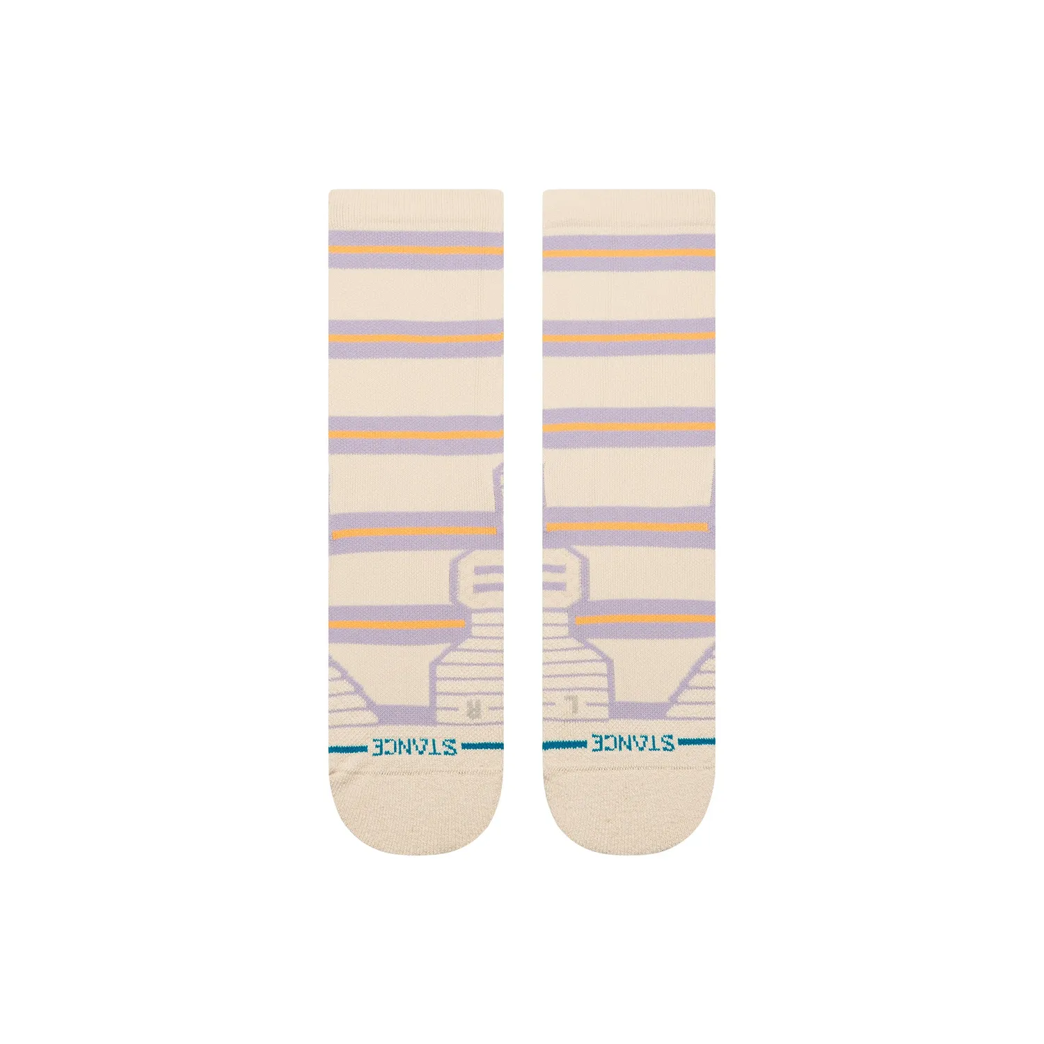 Stance Beam Stripe crewsokker oatmeal medium polstring