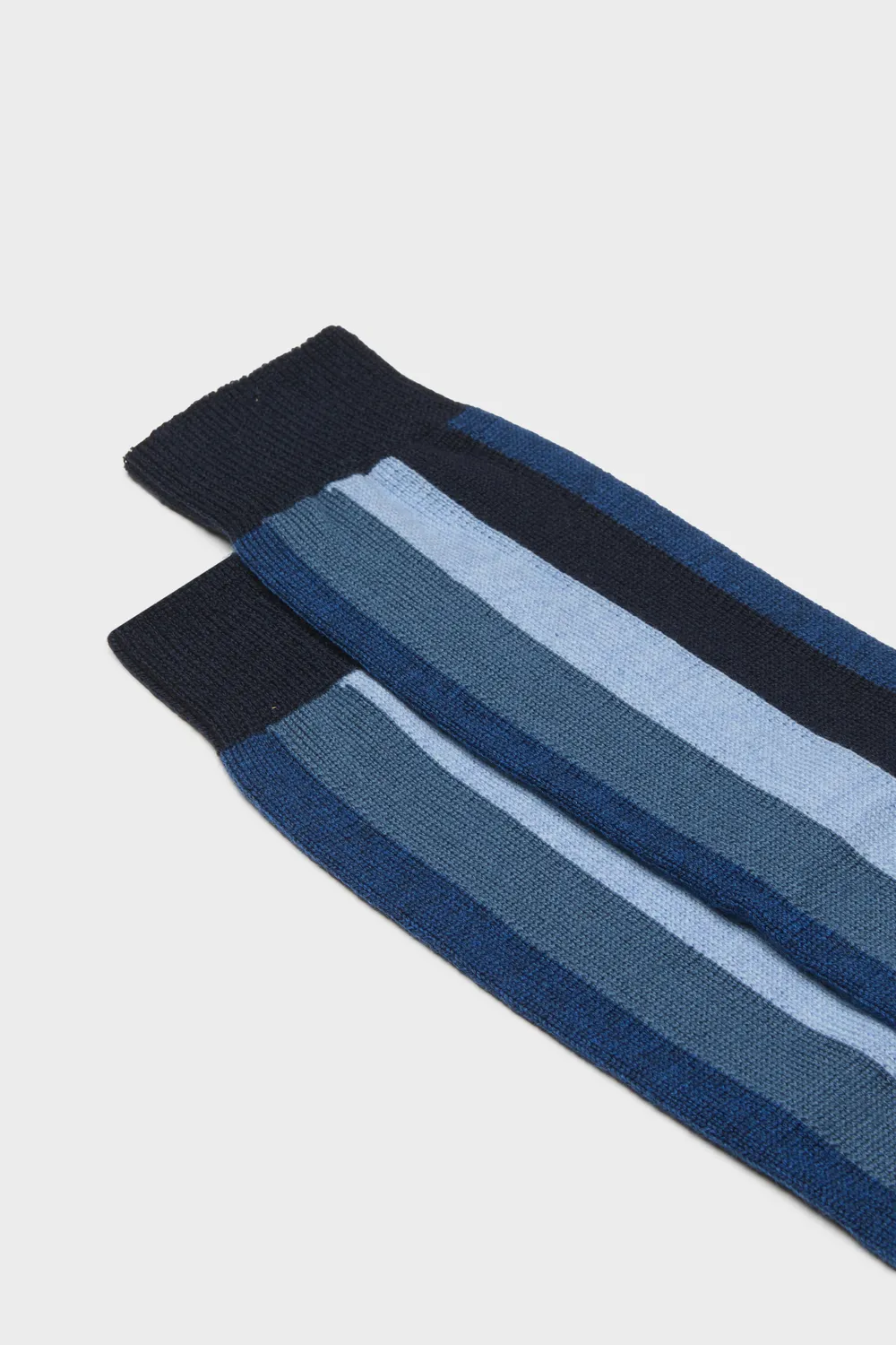 Bresciani Diego strømper blå uld stribet merino