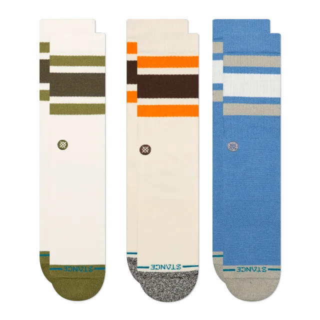 Stance Boyd Crew sokker 3-pak grøn stribet
