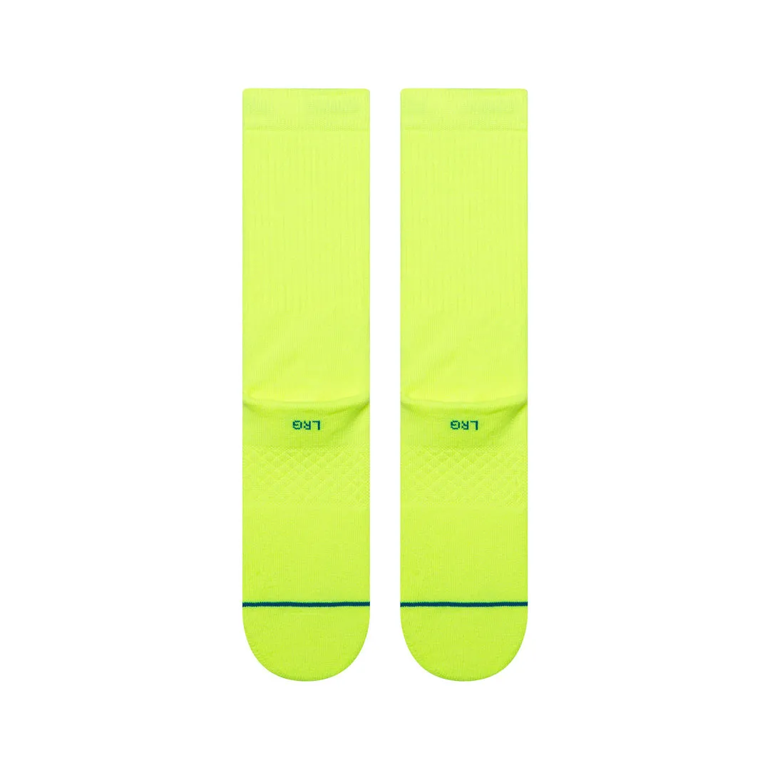 Stance Icon Crew strømper neongul bomuld