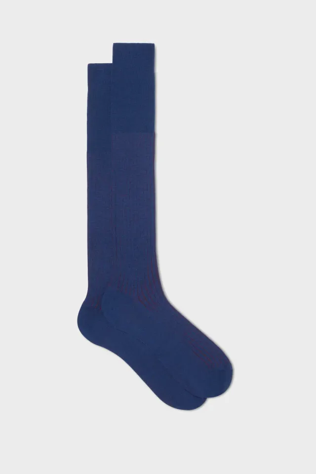 Bresciani Essentials Pietro strømper blå 1 par uld-bomuld