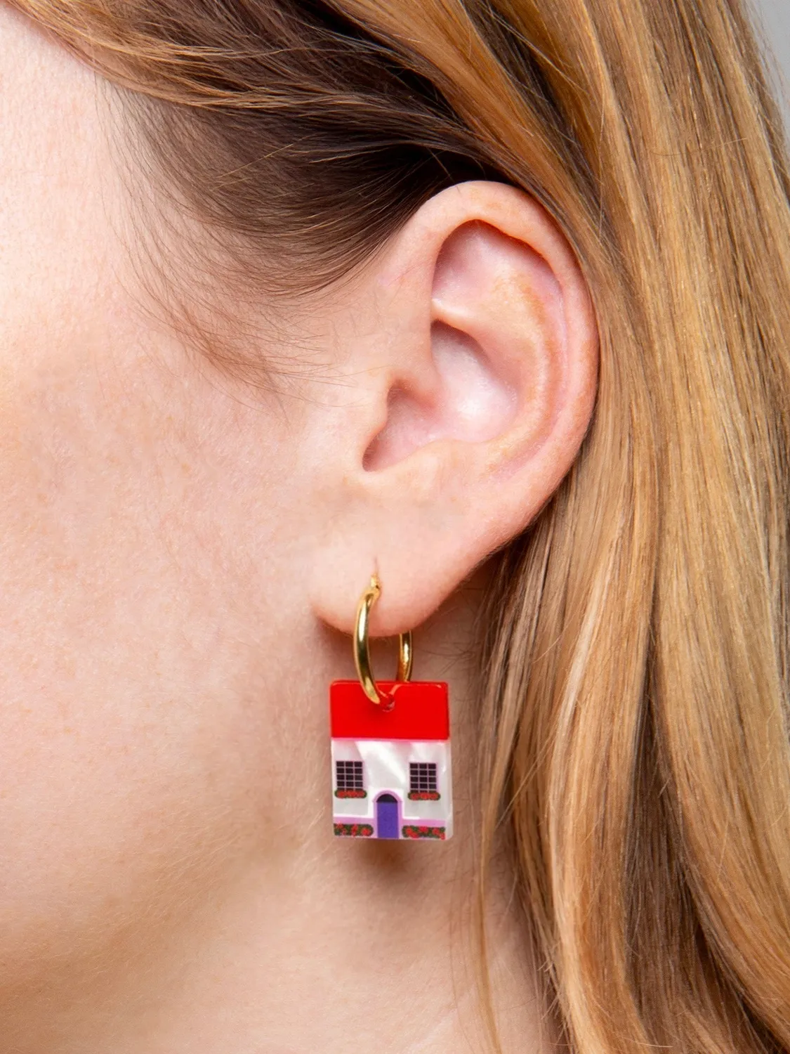 Eat My Socks House Earrings øreringe guld