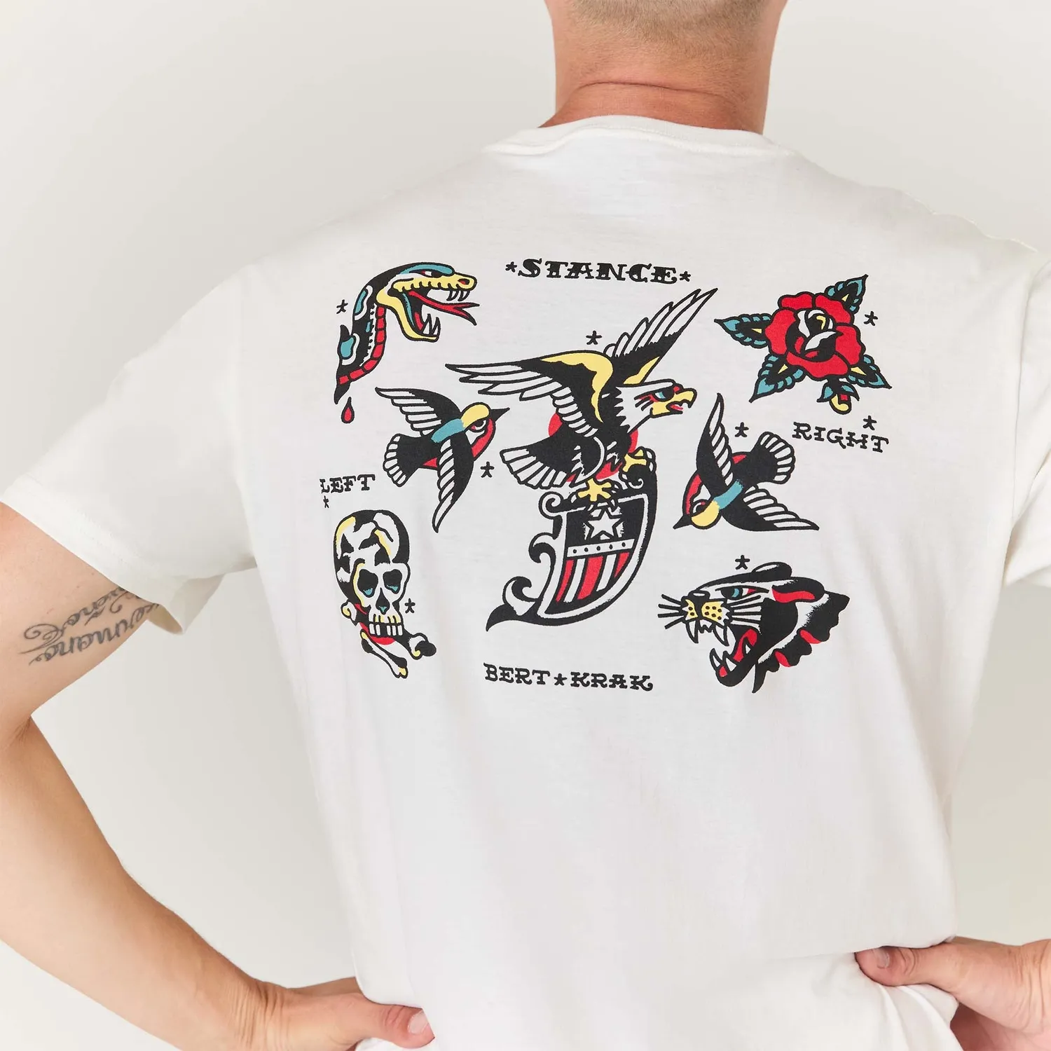 Stance Bert Krak Flash T-shirt creme bomuld