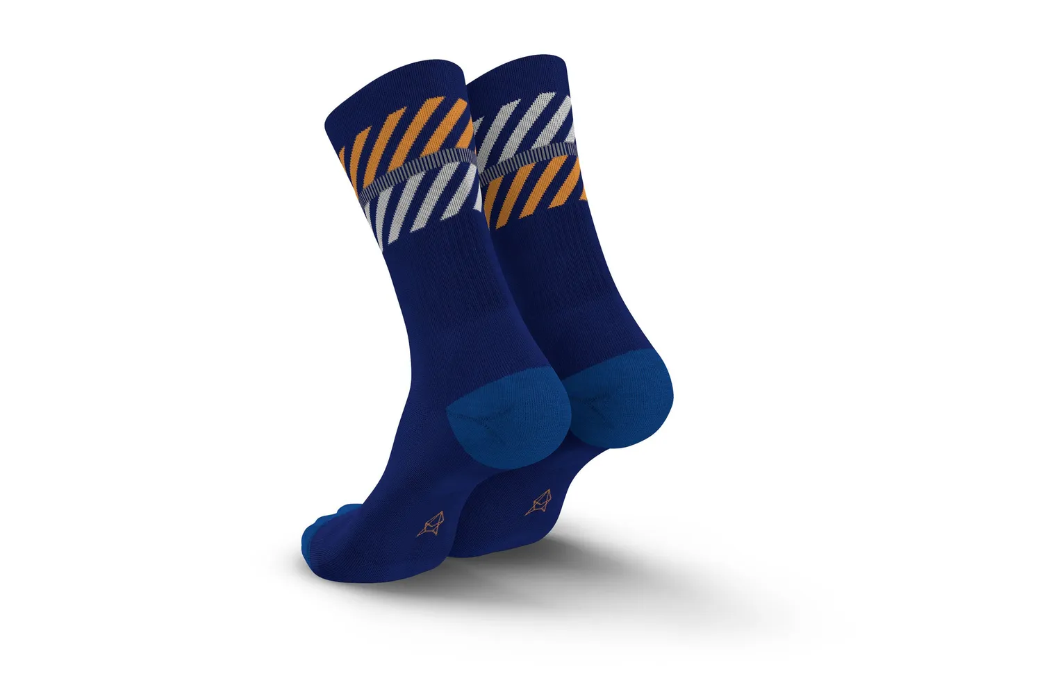 Incylence Merino Light Lanes vandrestrømper navy orange 40% uld