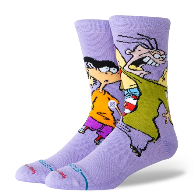 Stance Ed Edd Eddy crew sokker lilla bomuld