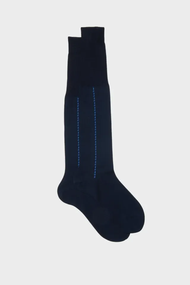 Bresciani Romeo strømper navy bomuld