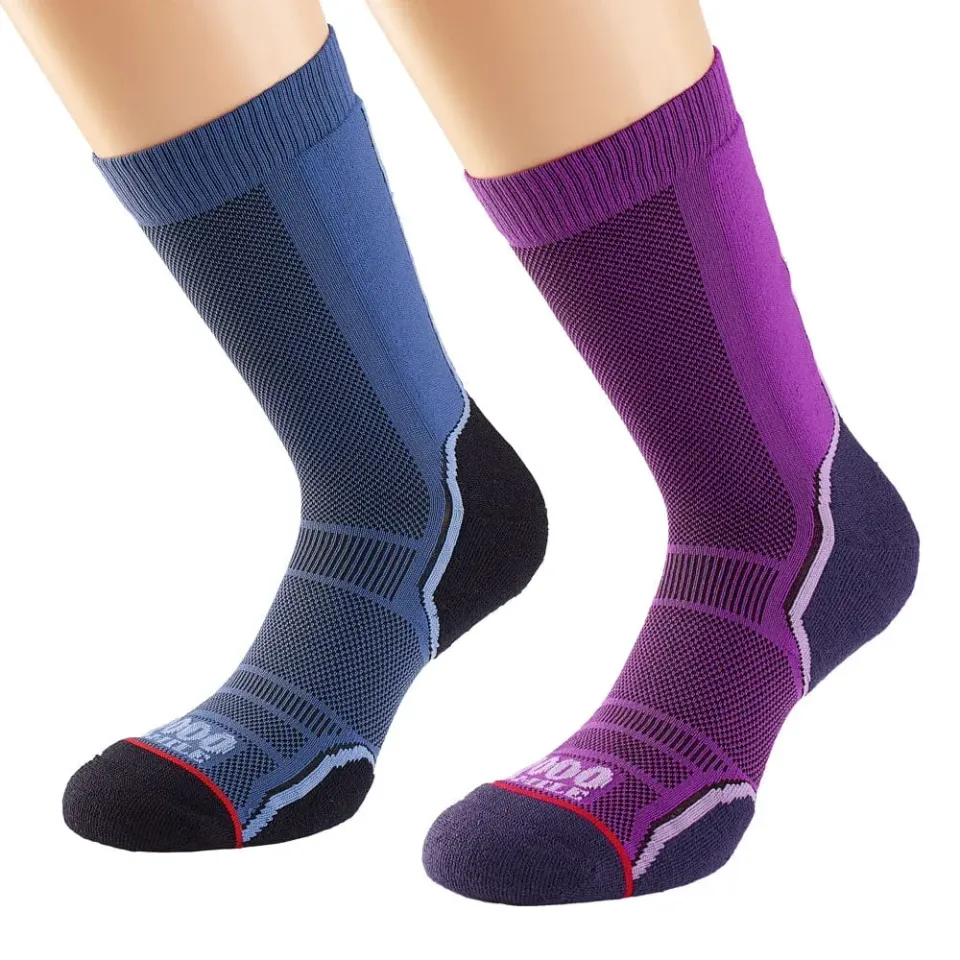 1000 Mile Trek 2270 vandresokker Navy/Purple 2-pak