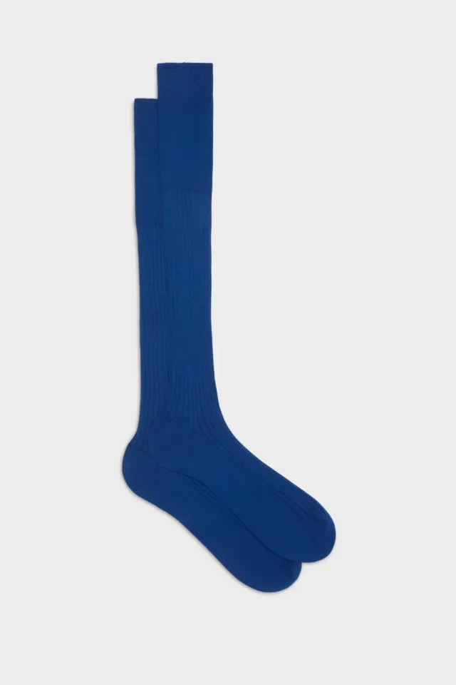 Bresciani Essentials Marcello strømper electric blue økologisk