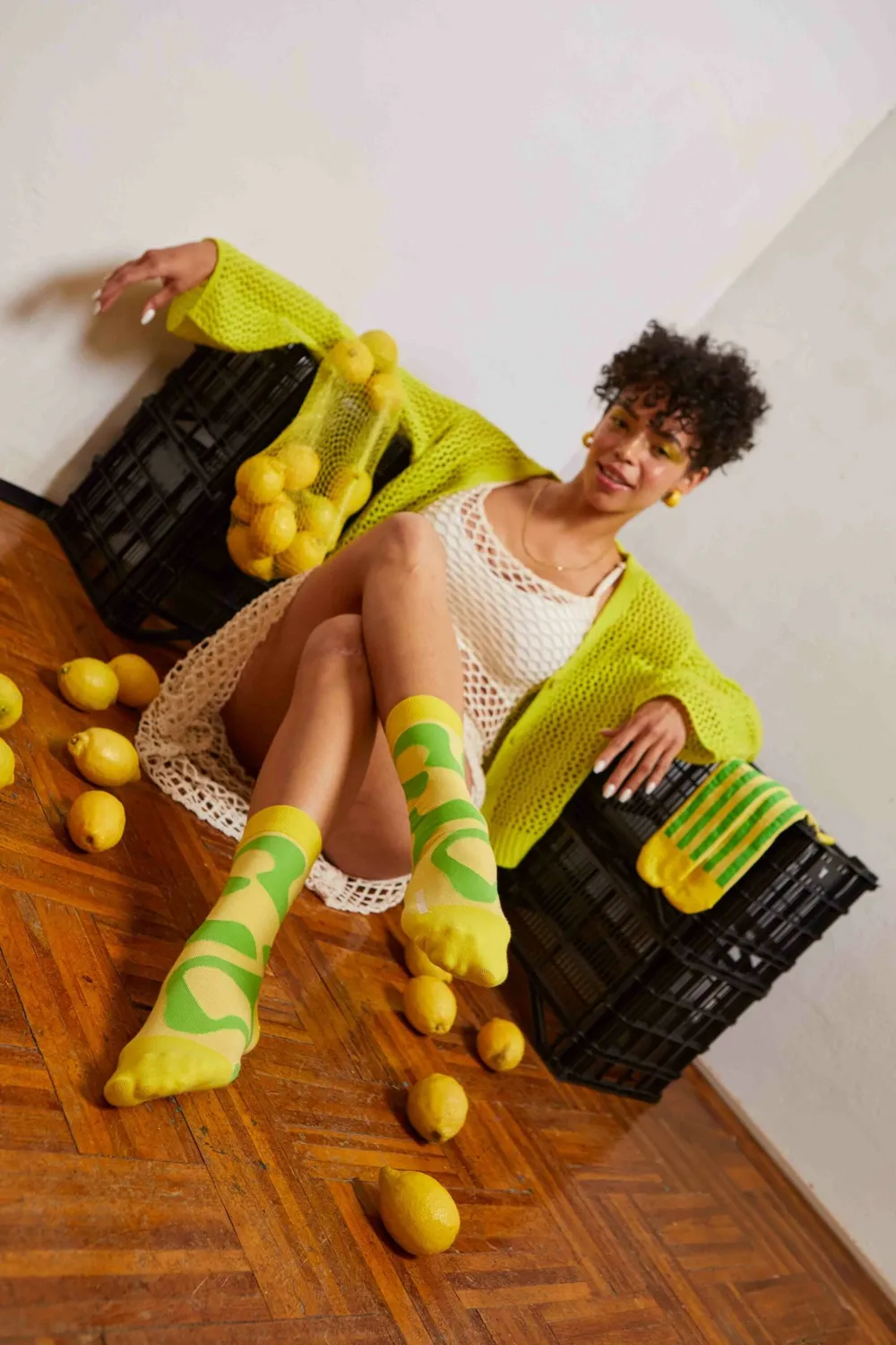 Eat My Socks Fresh Lemons sokker 2 par bomuld