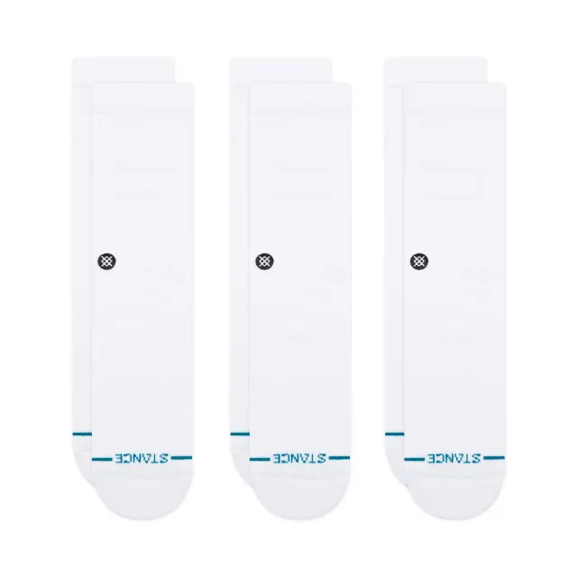 Stance Icon Crew strømper 3-pak hvide bomuld