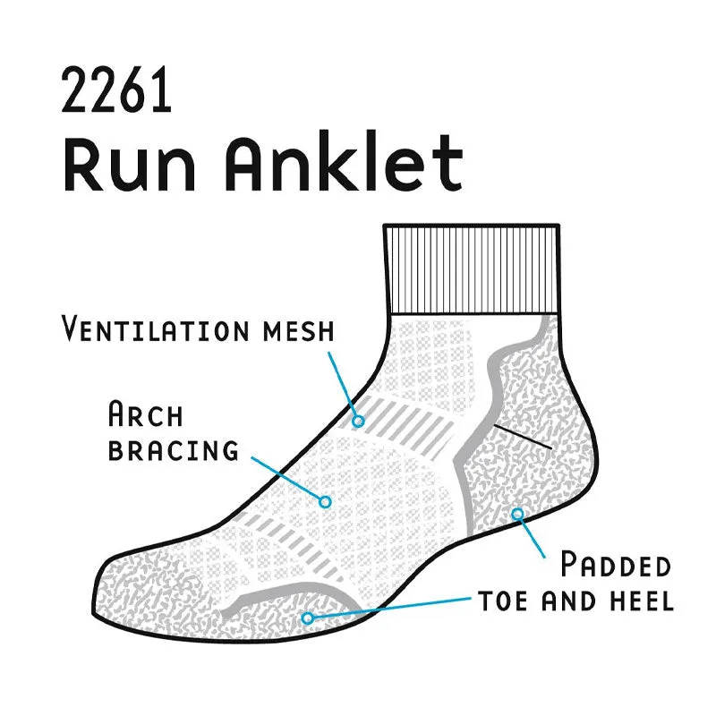 1000 Mile Run Anklet 2261 ankelstrømper hvid 2-pak M