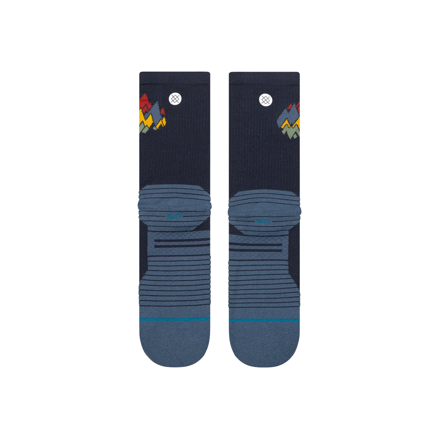 Stance Peaks Ribbed Light Crew løbestrømper navy let