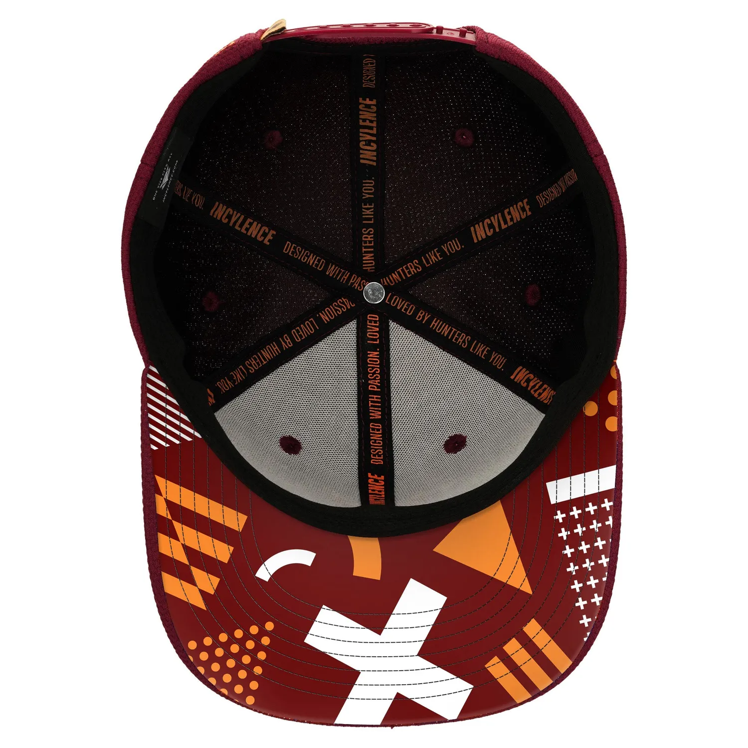 Incylence Cap Elements V2 Dark Red Orange snapback mesh