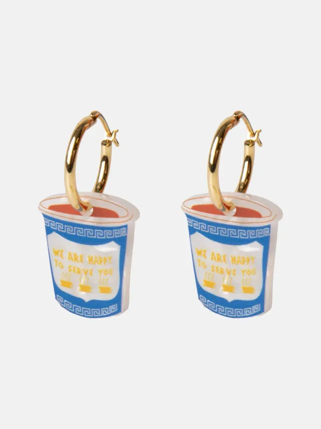 Eat My Socks Happy Serve You øreringe guld