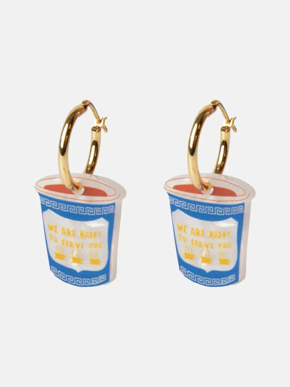 Eat My Socks Happy Serve You øreringe guld