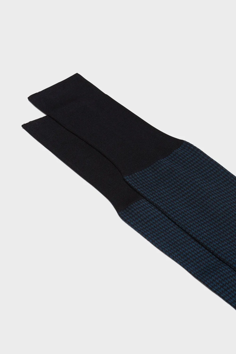 Bresciani Essentials Leo herresokker navy pied-de-poule