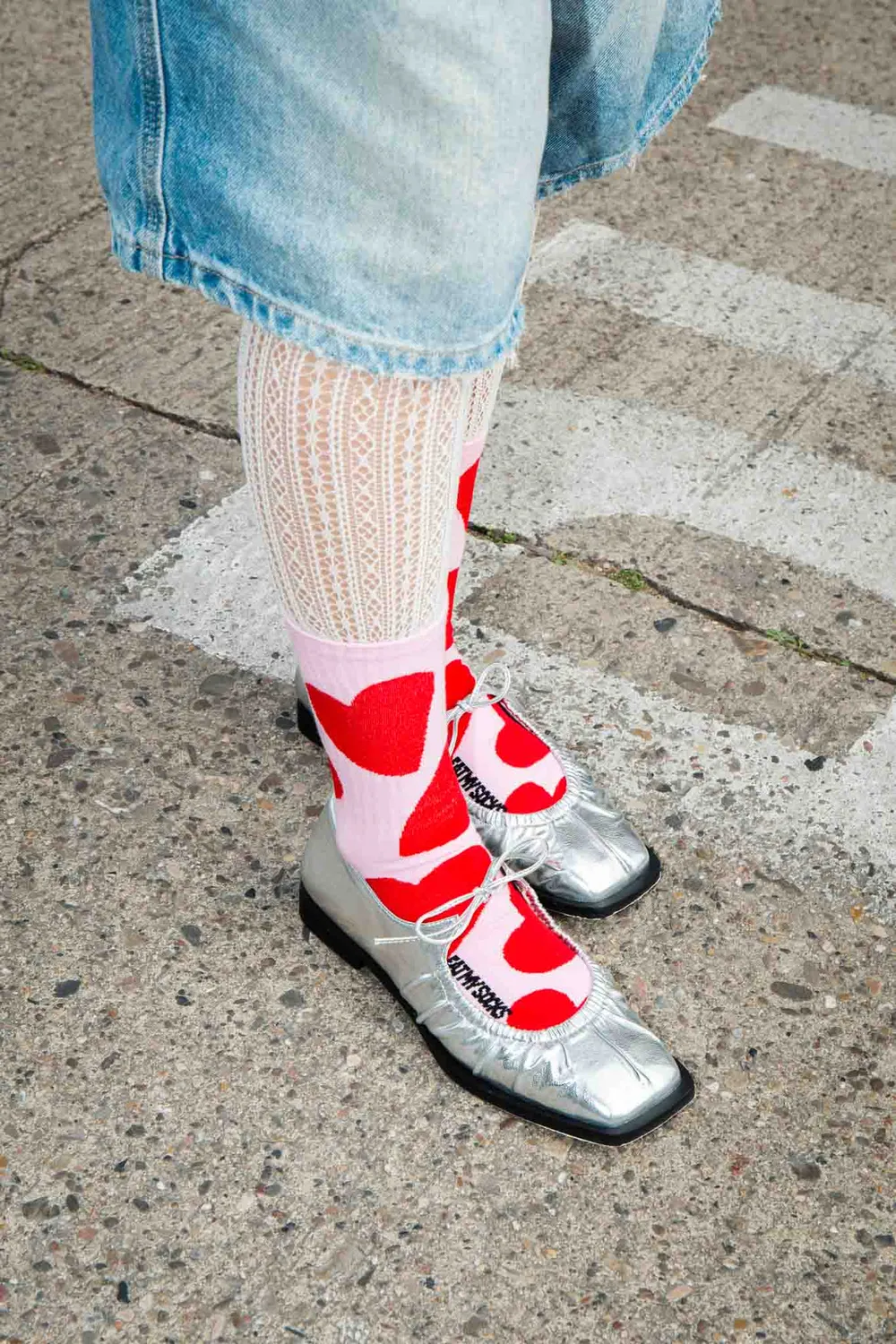Eat My Socks Love strømper hjerteprint bomuld