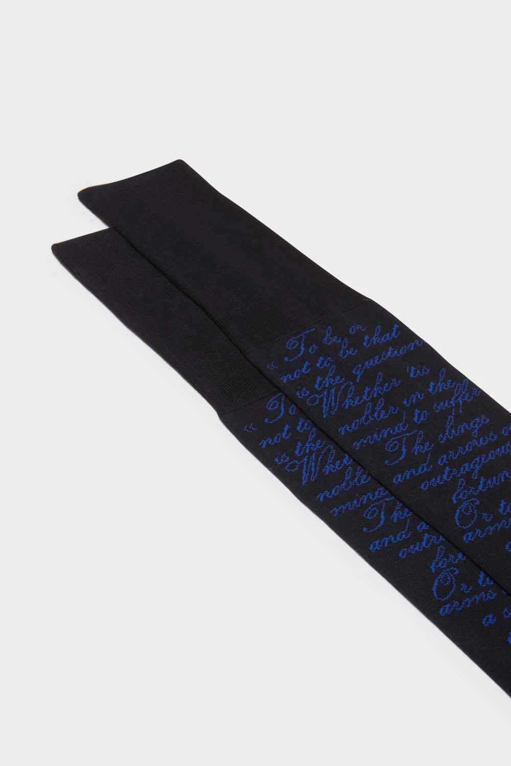 Bresciani Icon Art Amleto strømper navy Shakespeare-bomuld
