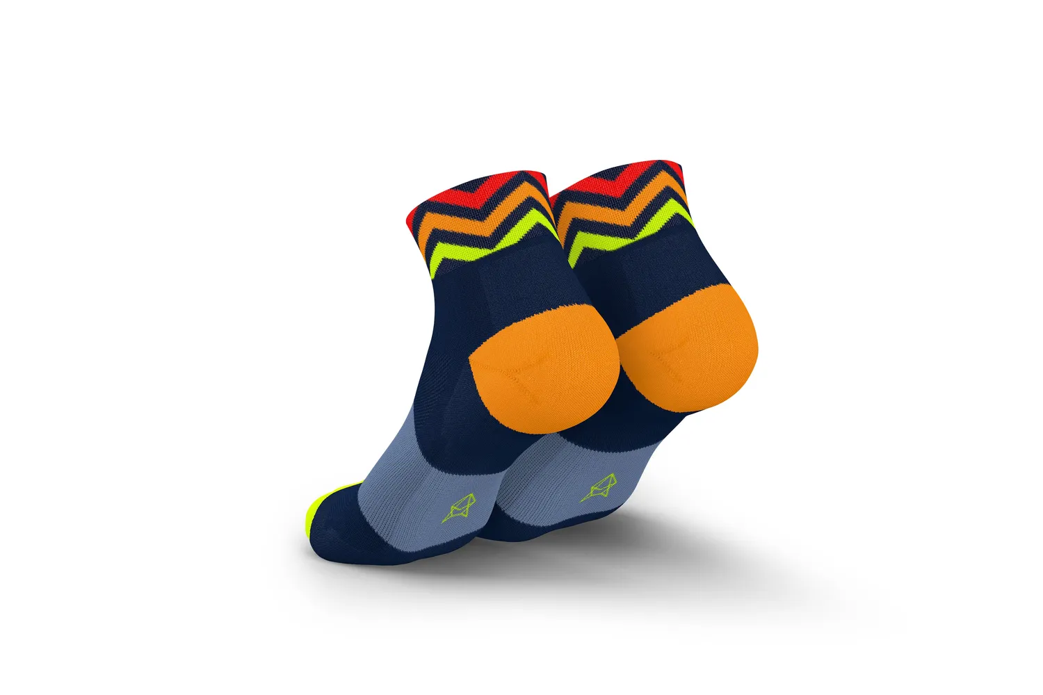 Incylence Ultralight Waves Short Navy Orange strømper