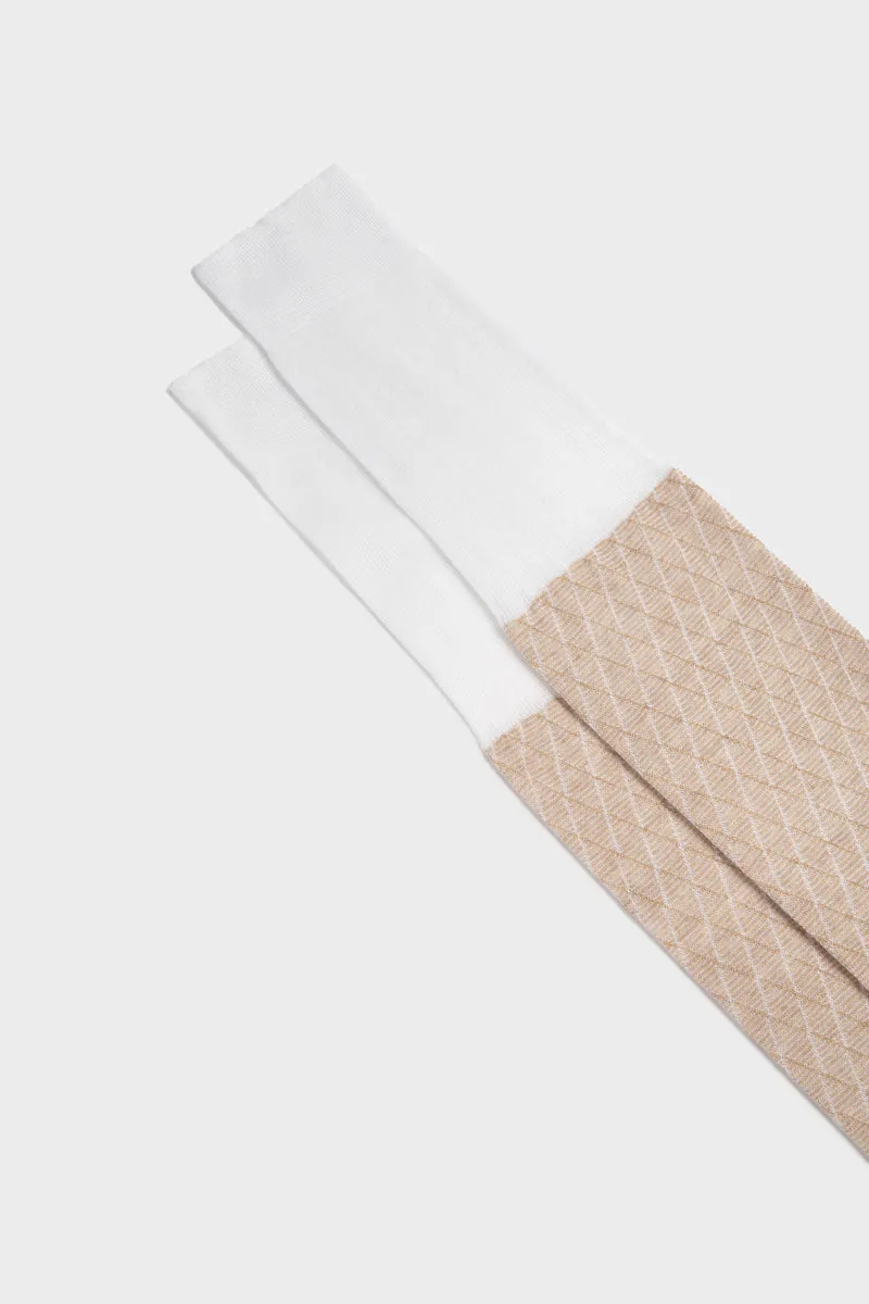 Bresciani Anteo strømper bomuld-hør cream