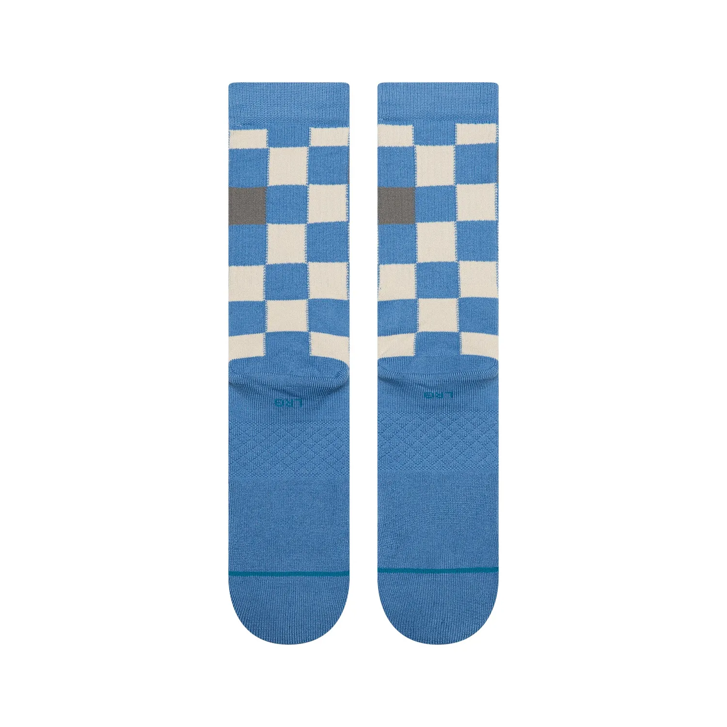 Stance Chef Check crew strømper capri blue medium støtte