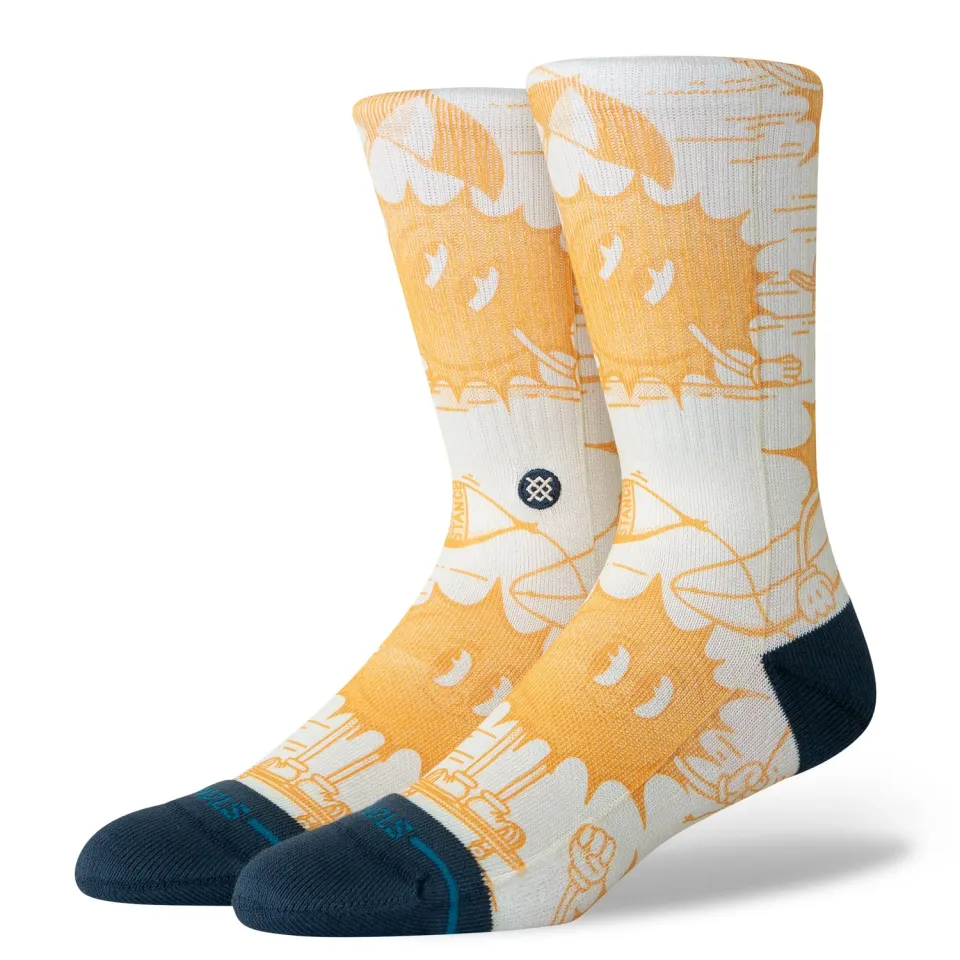 Stance Sonnys Crew sokker gul M – medium poly-blend