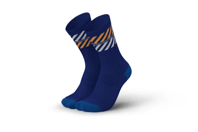 Incylence Merino Light Lanes vandrestrømper navy orange 40% uld