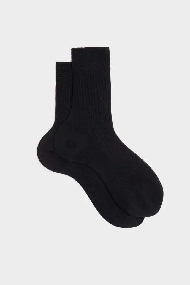 Bresciani Essentials Gaia strømper navy bomuld