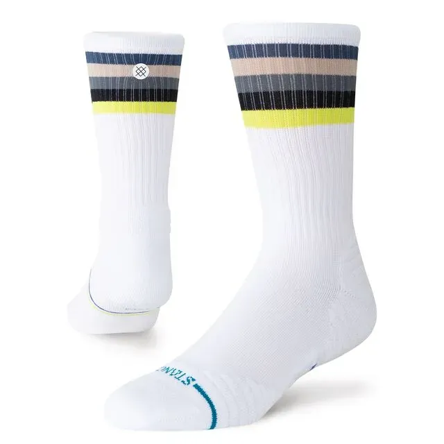 Stance Line Up Mid Ribbed strømper hvid ribstrikket