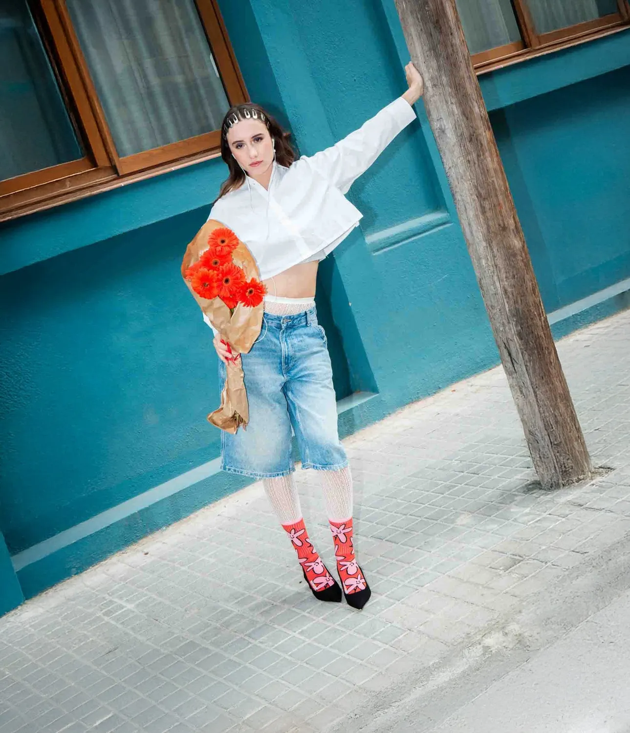 Eat My Socks Daisy strømper marguerit 1 par bomuld