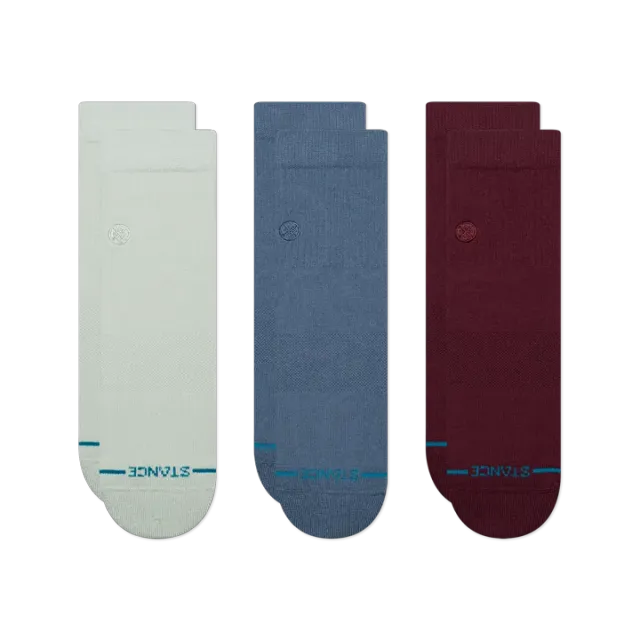 Stance Icon Quarter sokker 3-pak lyseblå bomuld