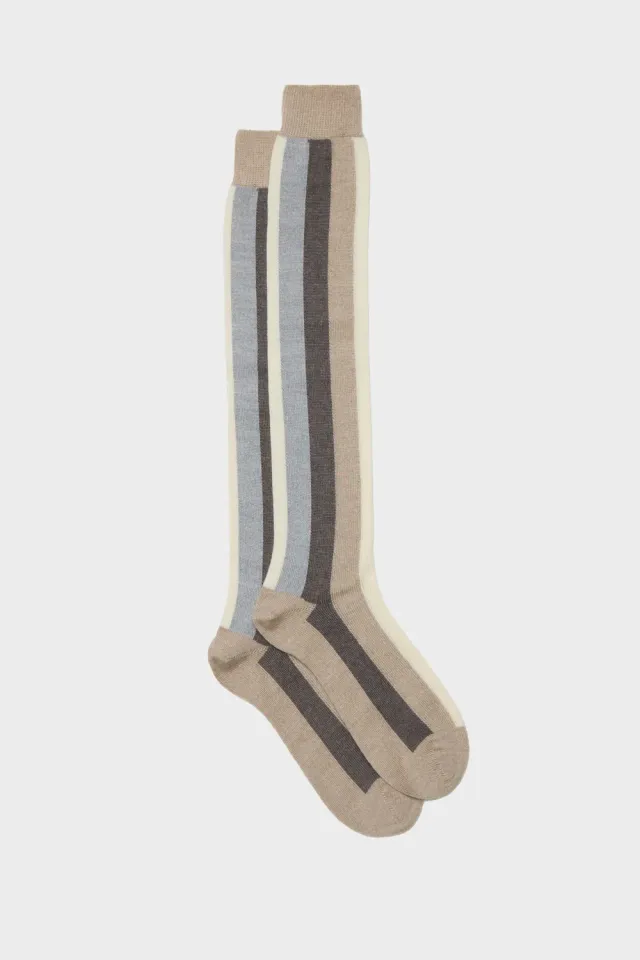 Bresciani Essentials Diego herresokker beige uld