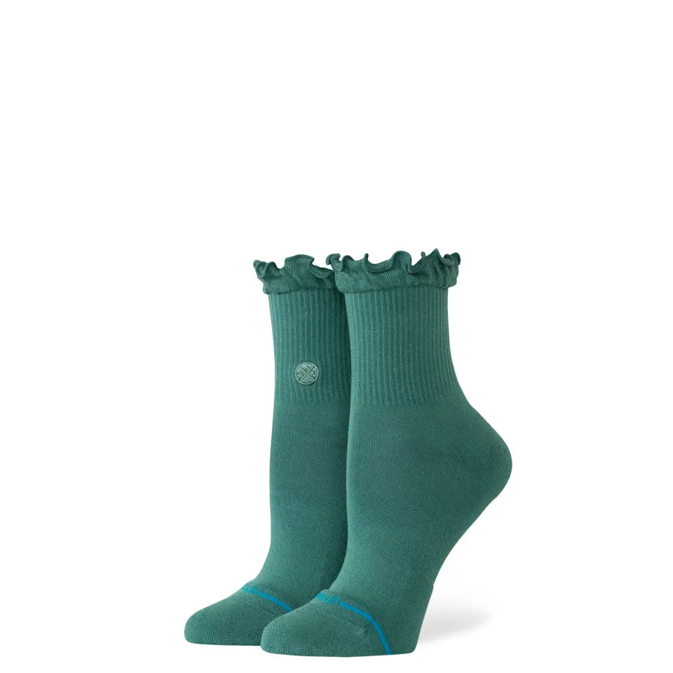 Stance Icon Ruffle Quarter sokker teal let bomuld