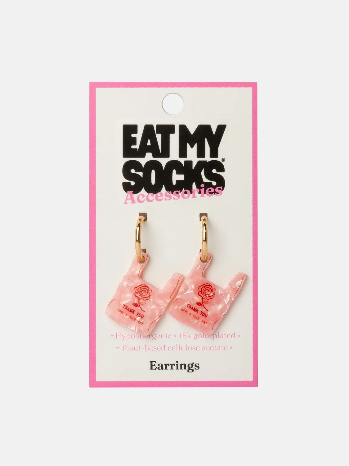 Eat My Socks Thank You Bag øreringe forgyldt stål