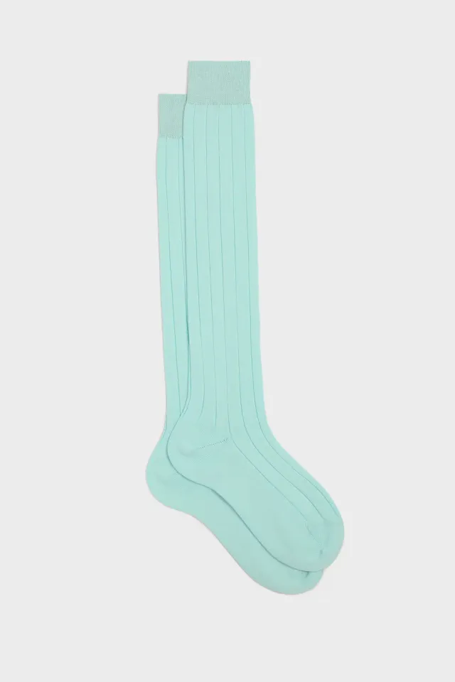 Bresciani Essentials Massimo strømper aquamarine bomuld