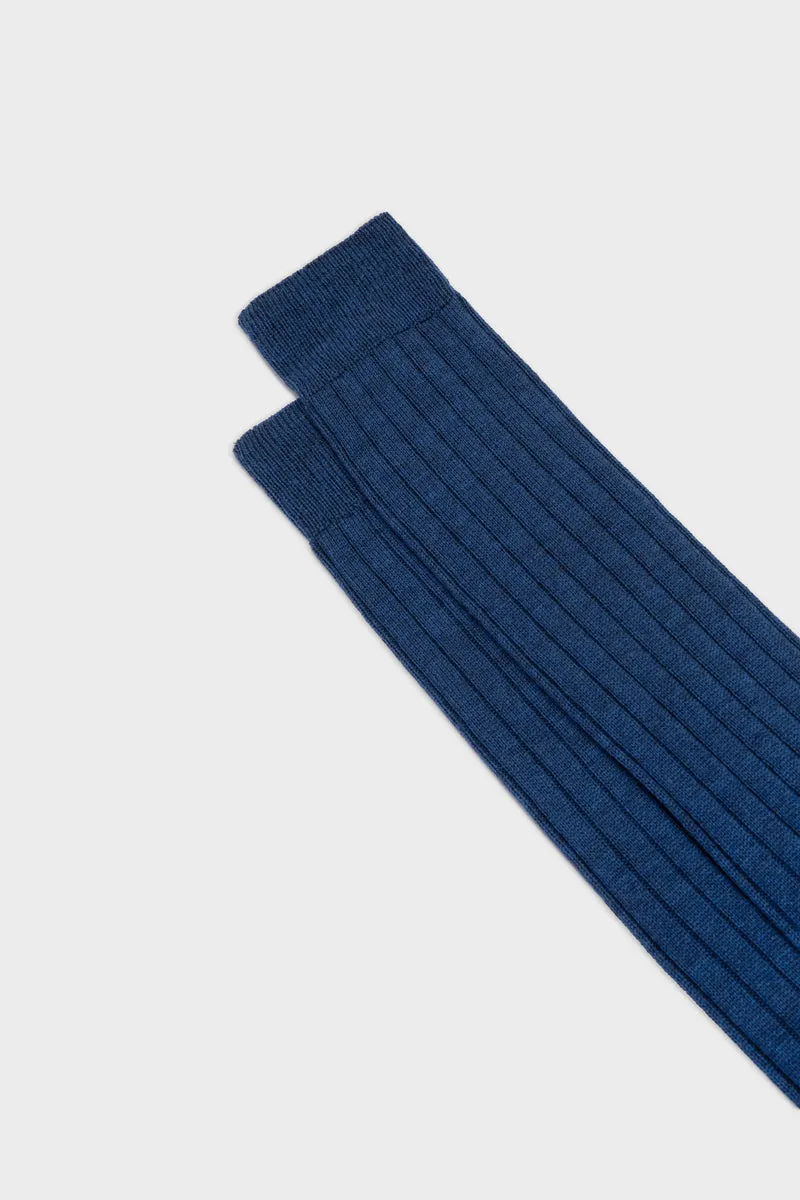 Bresciani Essentials Lupo herresokker blå uld 1 par
