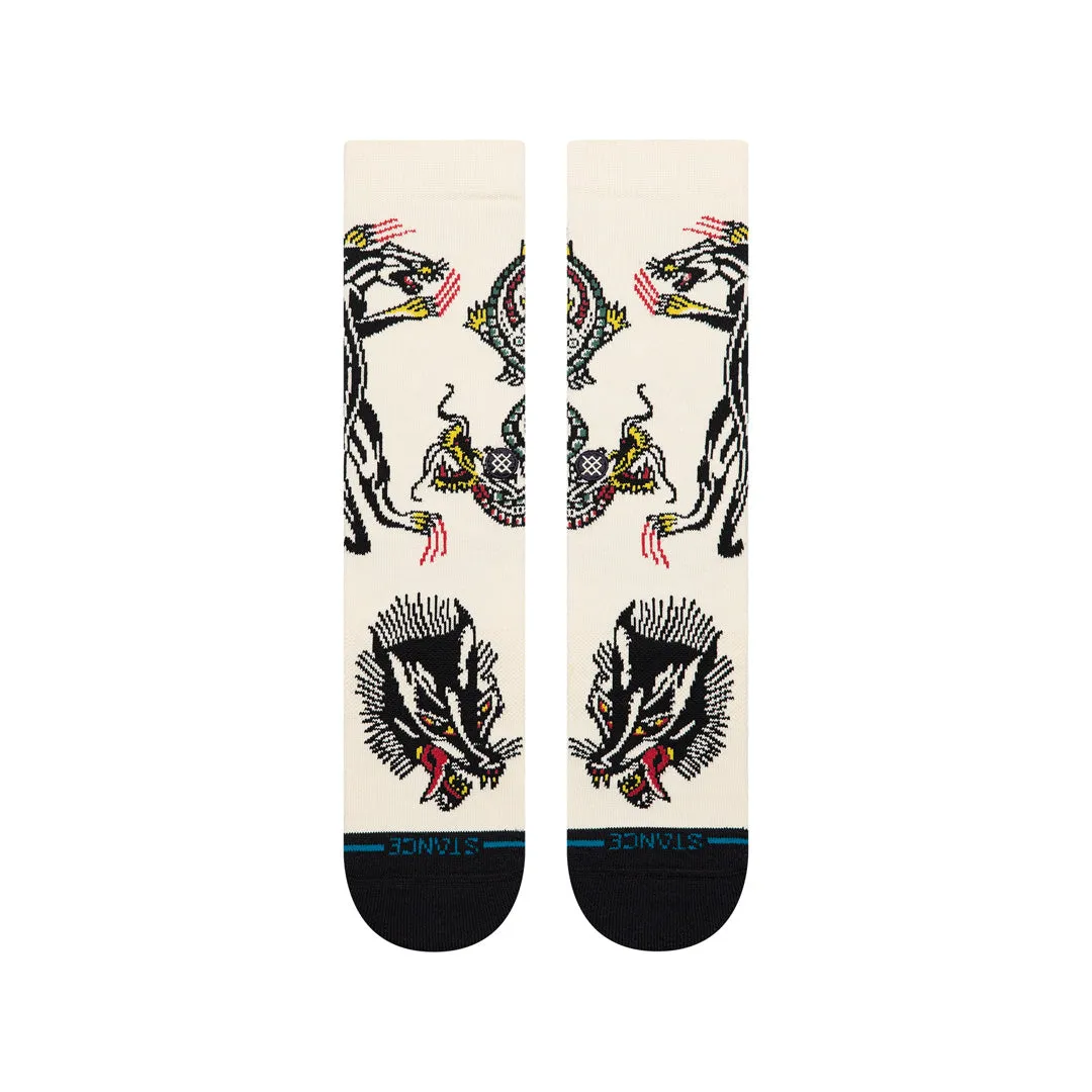 Stance Battle Crew Strømper Cream bomuld