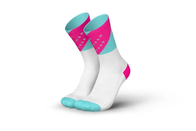 Incylence High-Viz V4 løbestrømper pink mint refleks