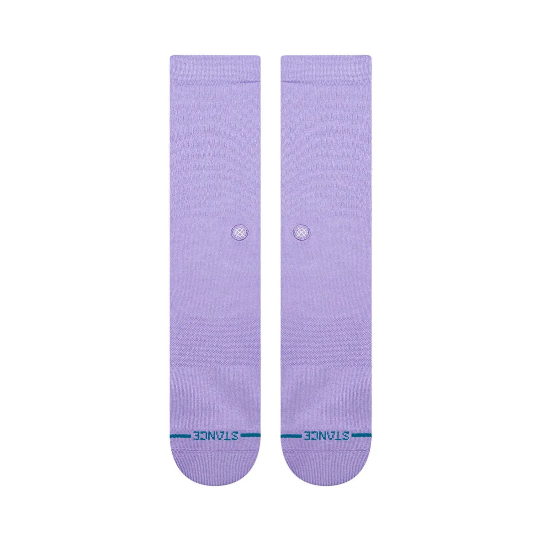 Stance Icon Crew sokker neonlilla bomuld