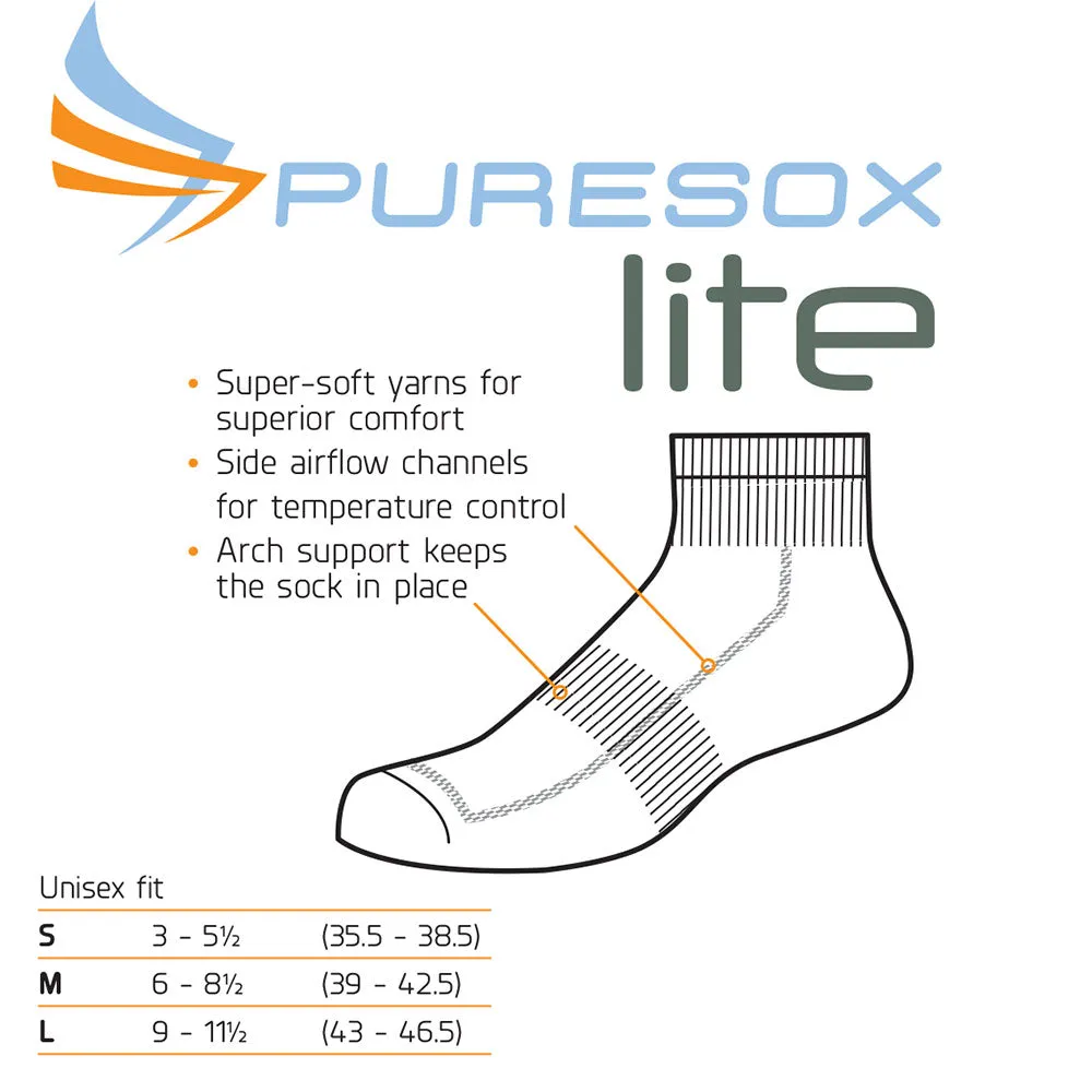 1000 Mile Puresox Lite sportssokker sort 3-pak åndbar