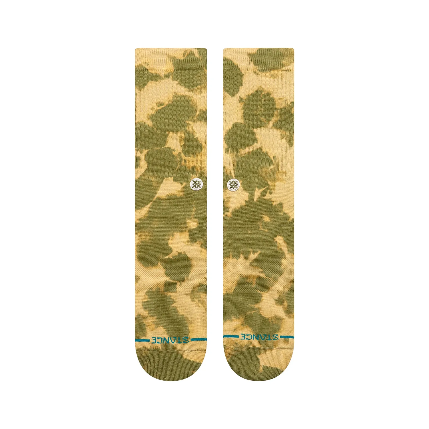 Stance Spotty Dye Crew strømper oliven bomuld