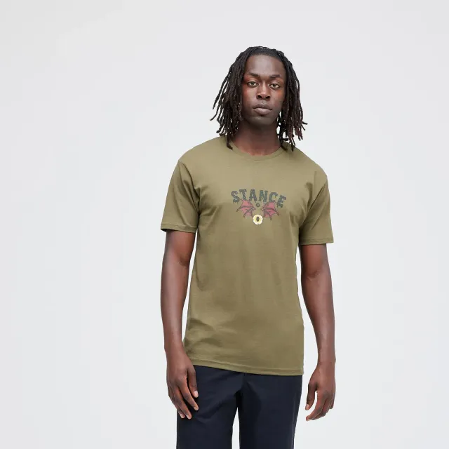 Stance See You t-shirt militærgrøn bomuldsblanding