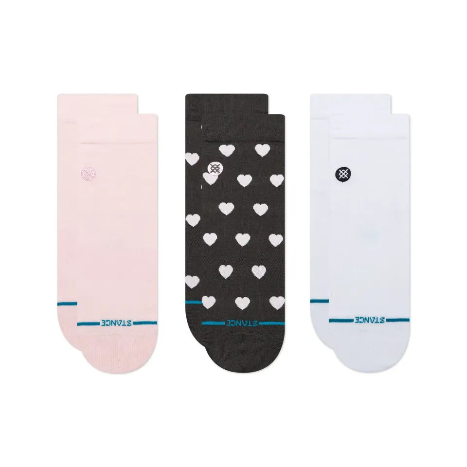 Stance Hearts Lowrider strømper 3-pak pink bomuld