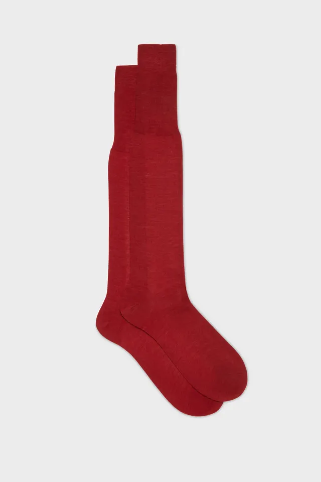 Bresciani Essentials Marco uldstrømper cherry merinould