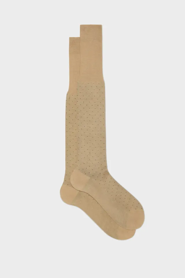 Bresciani Essentials Fabio strømper 1 par tan prikket bomuld