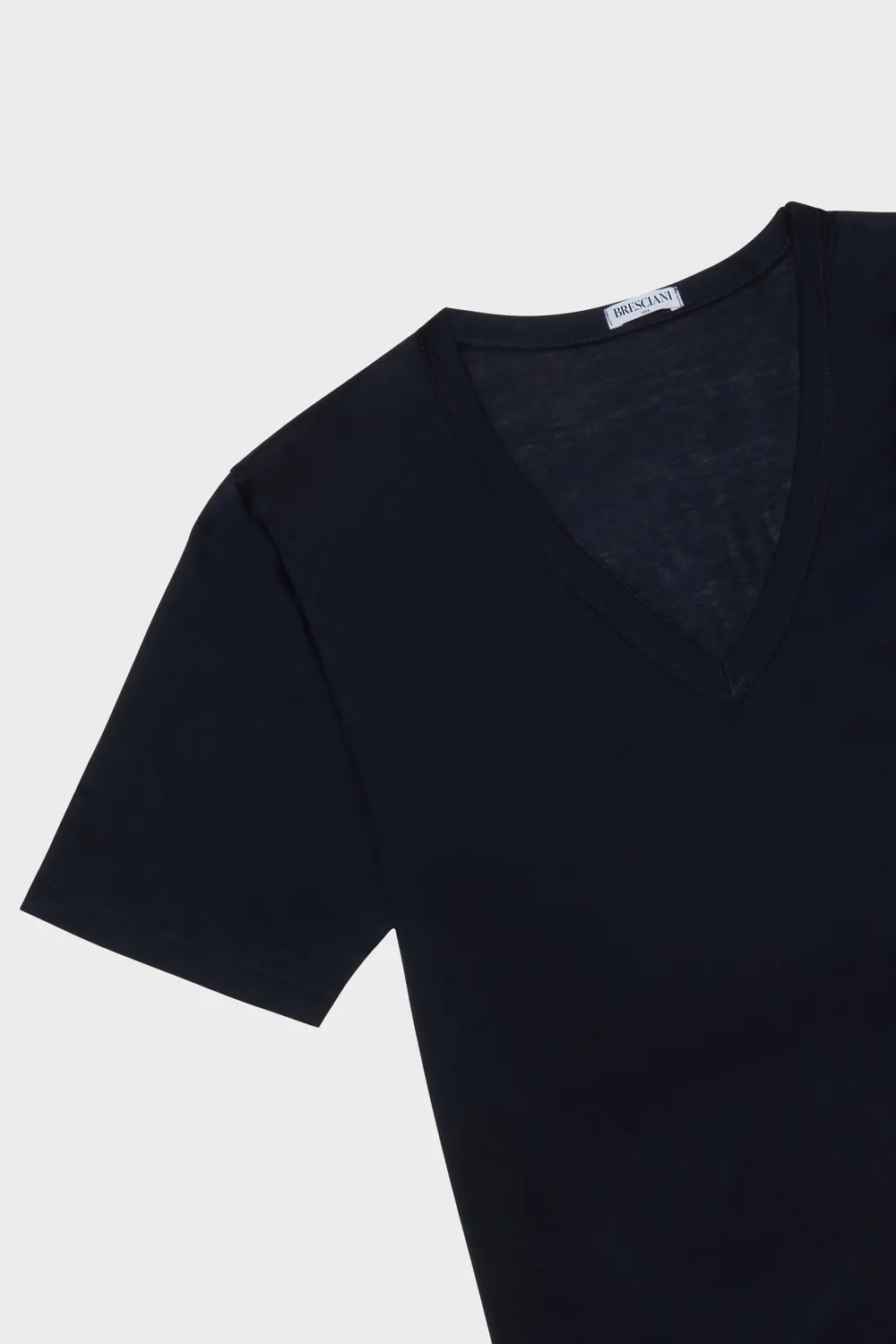 Bresciani Scollo-V T-shirt navy 100% bomuld