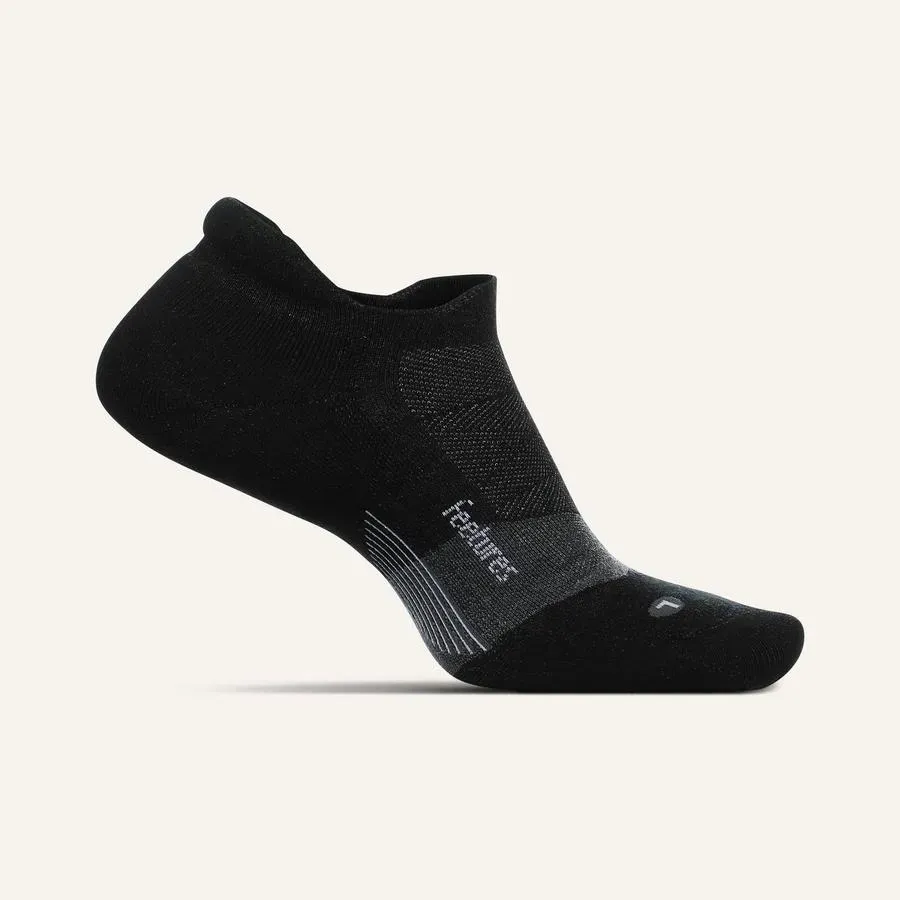 Feetures Merino 10 Cushion No Show løbesokker Charcoal uld