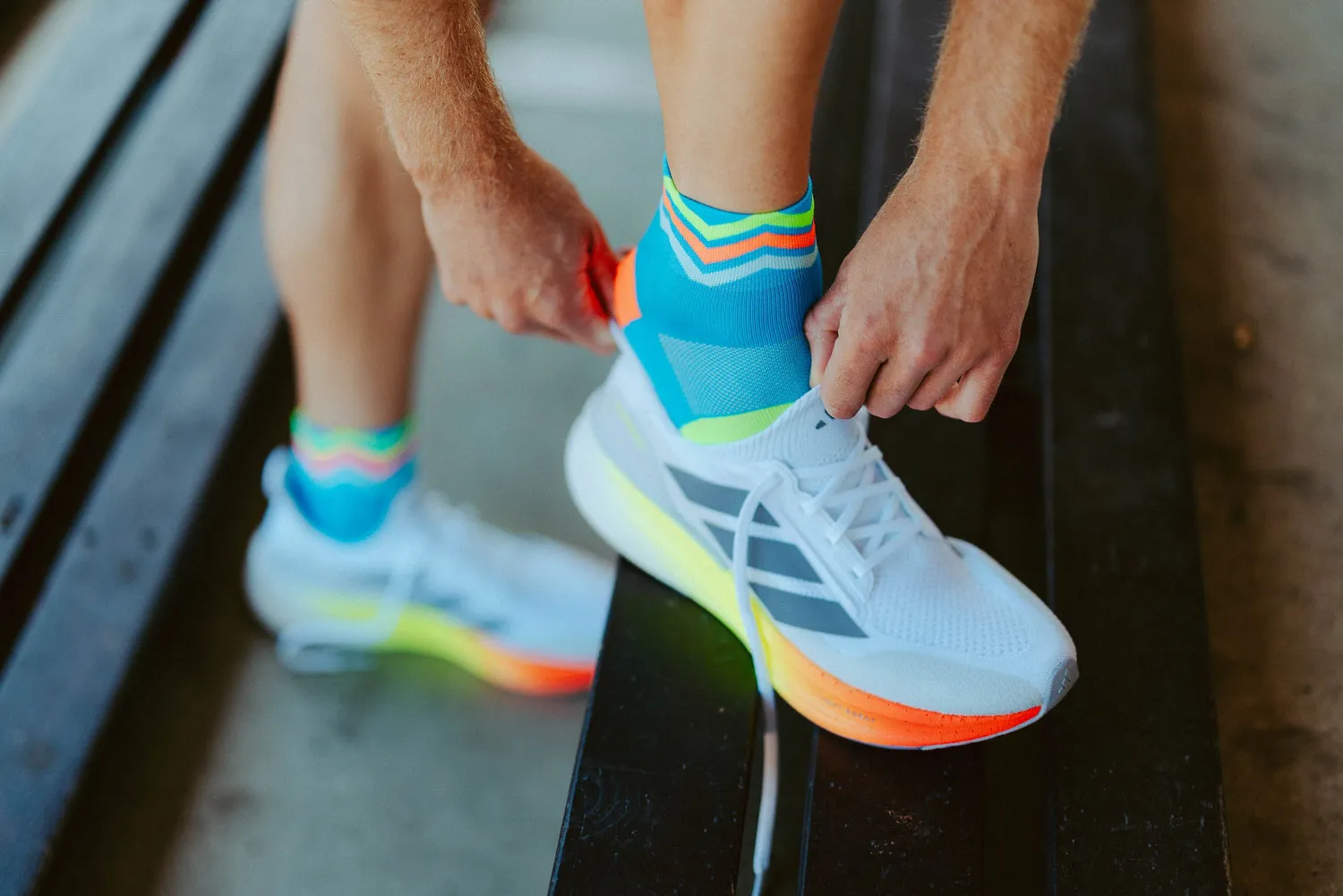 Incylence Ultralight Waves Short løbestrømper cyan green ultralette