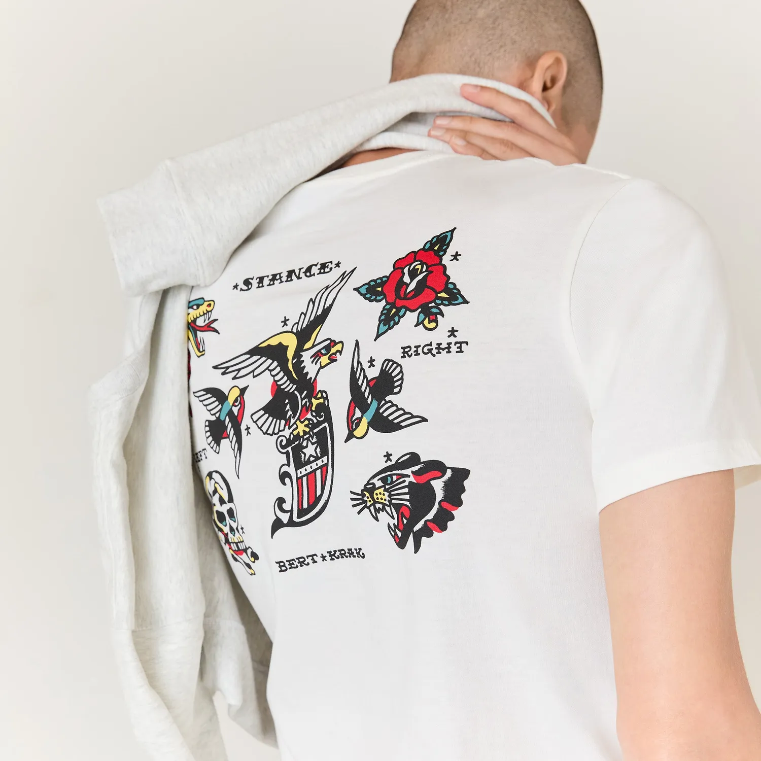 Stance Bert Krak Flash T-shirt creme bomuld