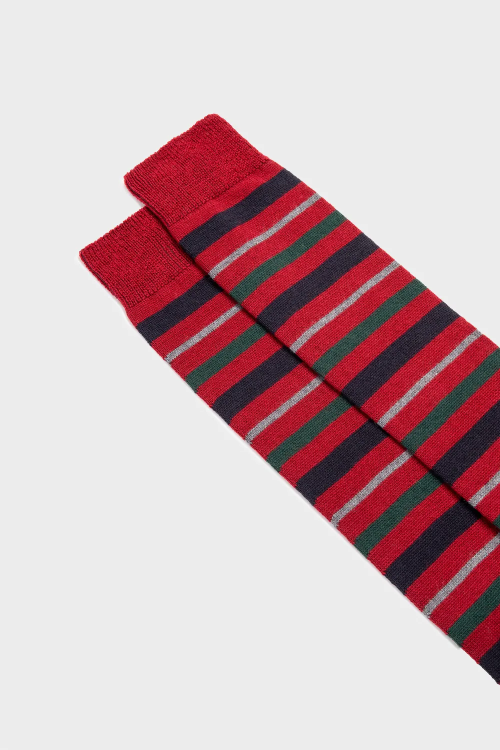 Bresciani Tito uldstrømper burgundy stribet